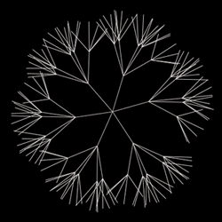 A screenshot of a flower shape drawn in Canvas.